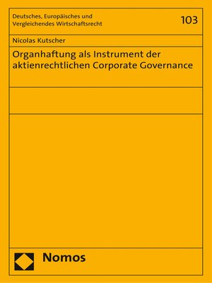 cover image of Organhaftung als Instrument der aktienrechtlichen Corporate Governance